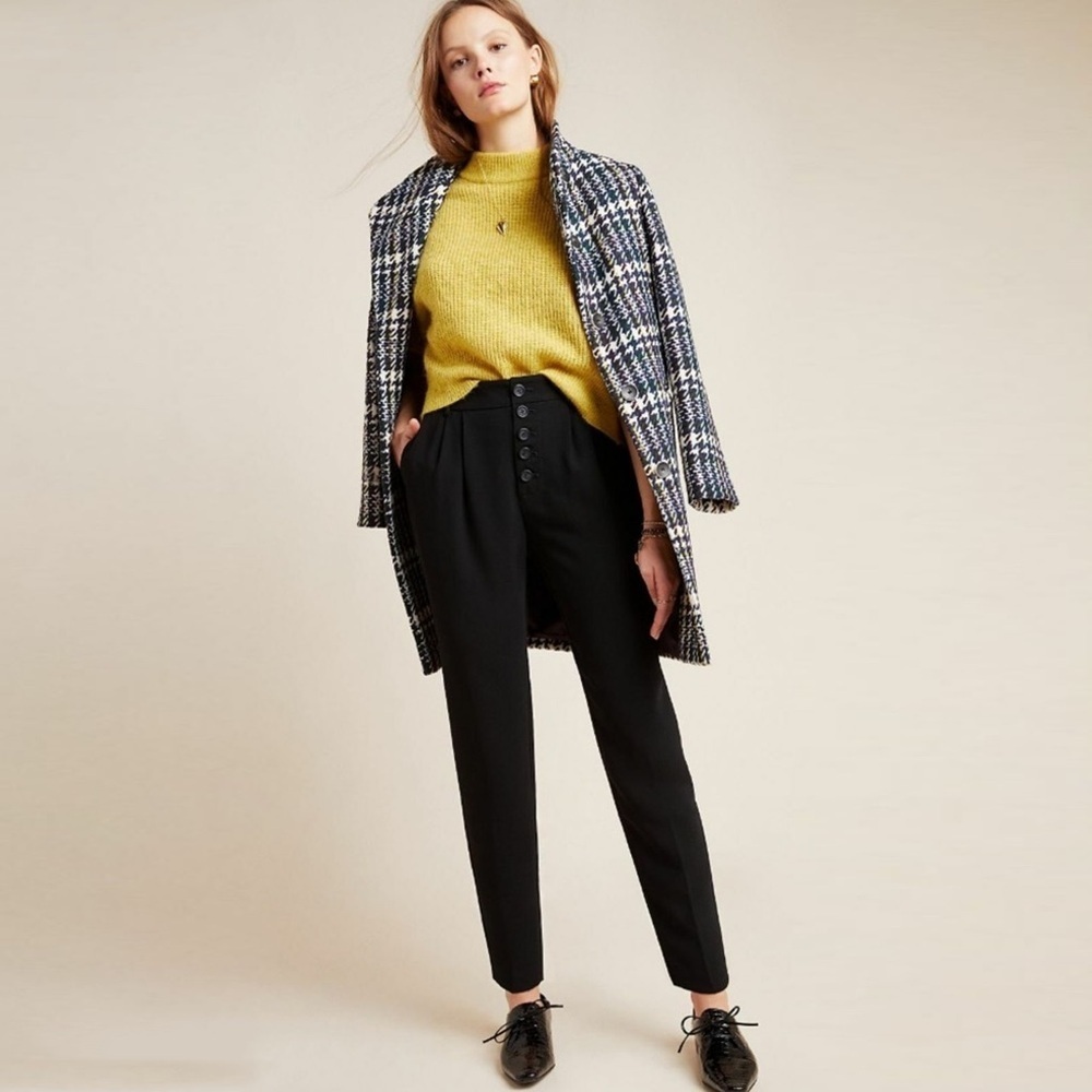 Anthropologie - Sasha Button-fly Tapered Trousers - Black